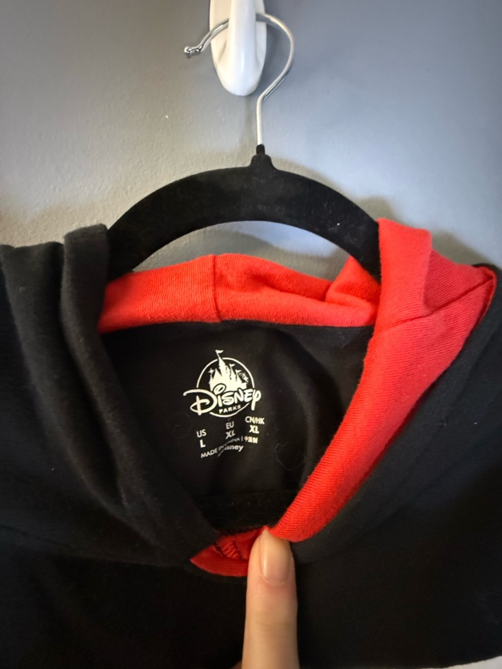 Disney Mickey Black and Red Hooded T-Shirt - Picture 2 of 3